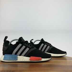 Mens Adidas NMD R1 Black Solar Red Athletic Running Sneakers Shoes Size 6.5 D
